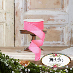 1.5" Royal Burlap Ribbon: Pink  (10 Yards)