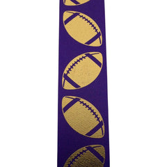 1 3/8 in Homecoming Football Ribbon: Purple/Gold (25 Yards)