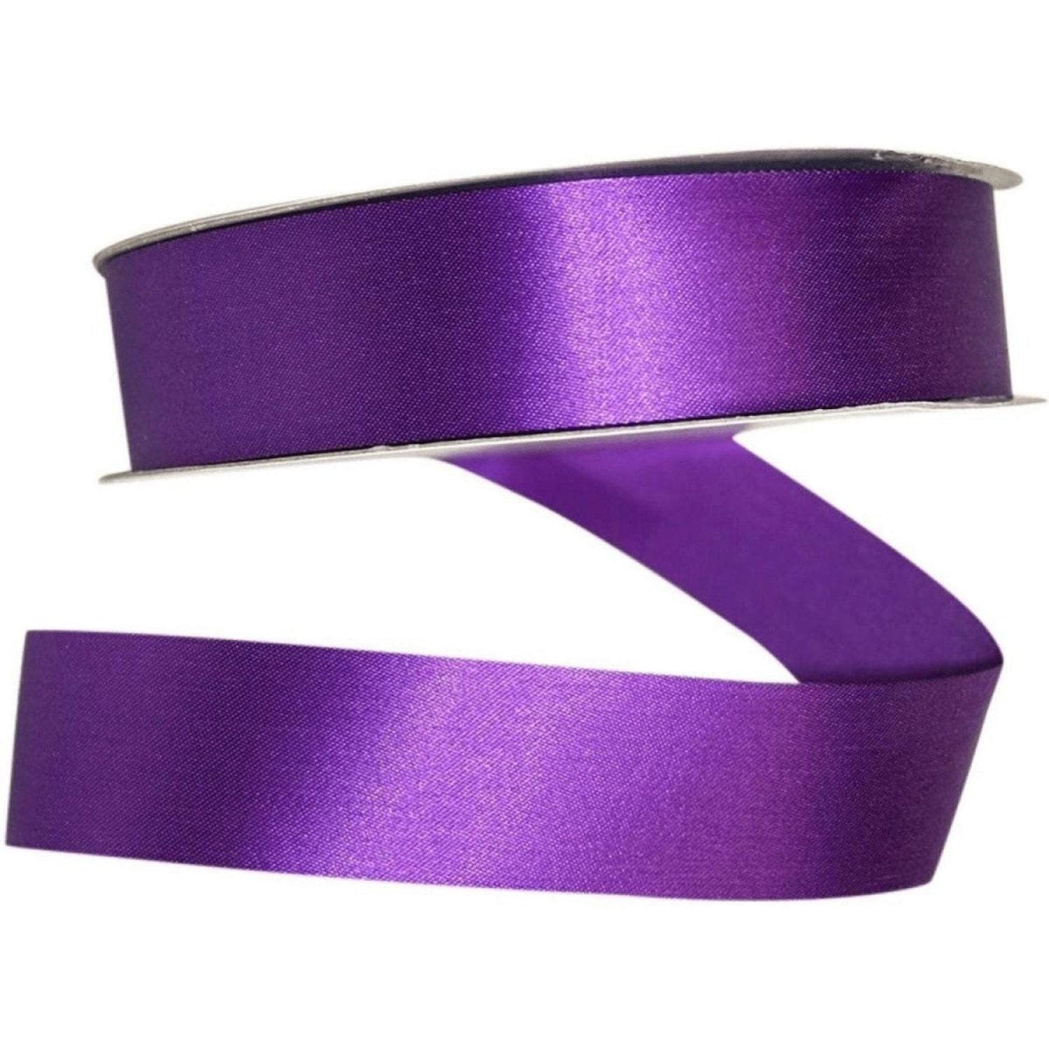 1 3/8in Aqua Satin Non-Wired Ribbon: Purple (100 Yards)