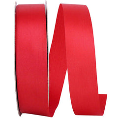 1 3/8in Aqua Satin Non-Wired Ribbon: Red (100 Yards)