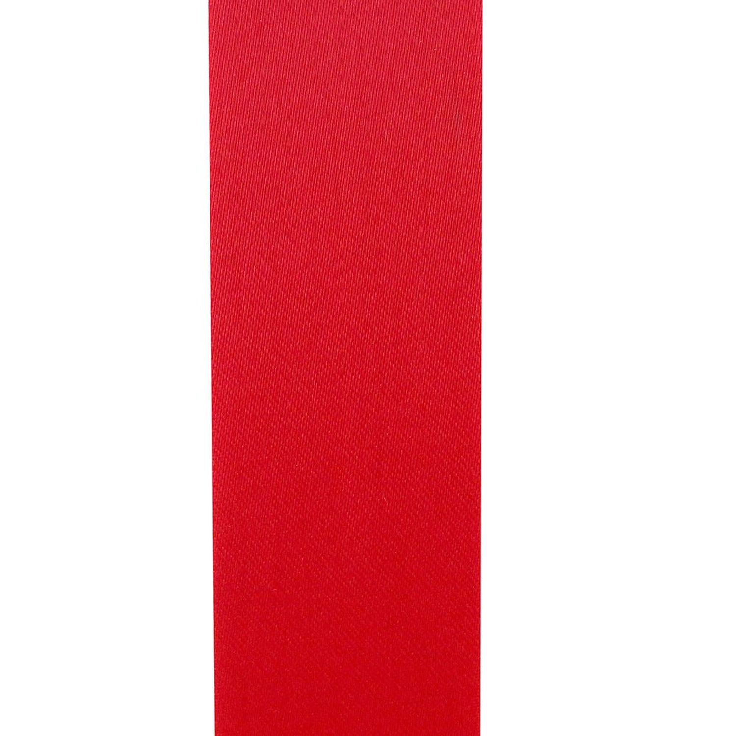 1 3/8in Aqua Satin Non-Wired Ribbon: Red (100 Yards)