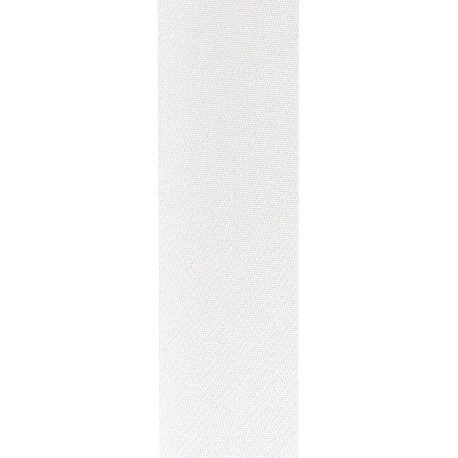 1 3/8in Aqua Satin Non-Wired Ribbon: White (100 Yards)
