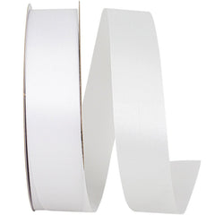 1 3/8in Aqua Satin Non-Wired Ribbon: White (100 Yards)