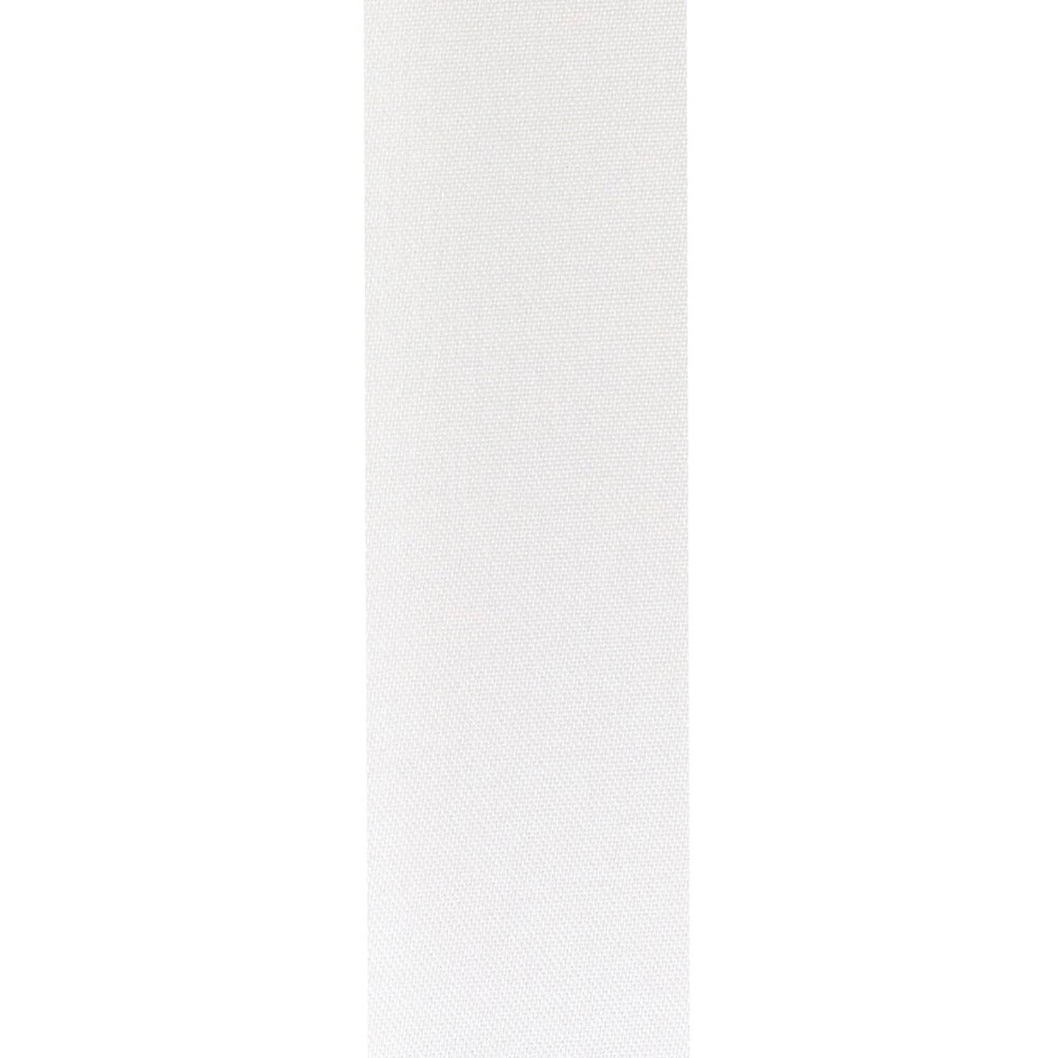 1 3/8in Aqua Satin Non-Wired Ribbon: White (100 Yards)