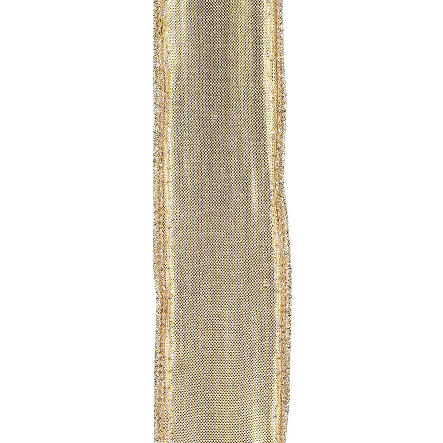 1 3/8in Jeweled Disco Metallic Ribbon: Champagne (5 Yards)