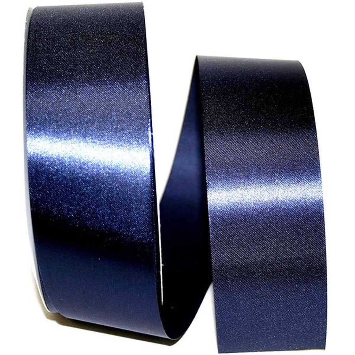 1 7/8 inch Satin Non-Wired Ribbon: Navy (100 Yards)