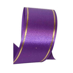 1 7/8in Bi-Striped Non-Wired Ribbon: Purple (50 Yards)