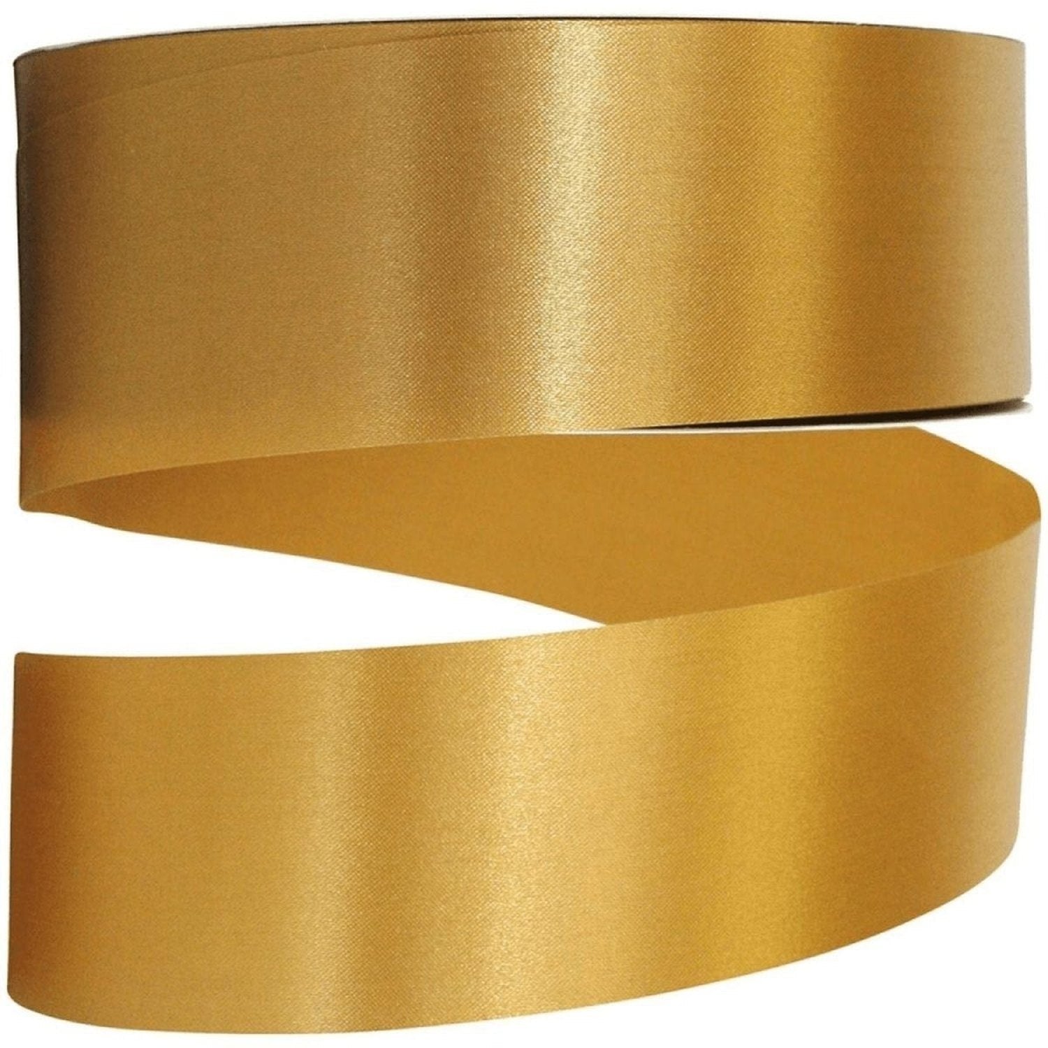 1 7/8in Satin Supreme Non-Wired Ribbon: Antique Gold (100 Yards)