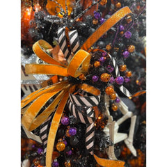 1" Glitter Stripe Ribbon: Orange (10 Yards)