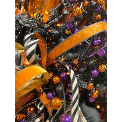 1" Glitter Stripe Ribbon: Orange (10 Yards)