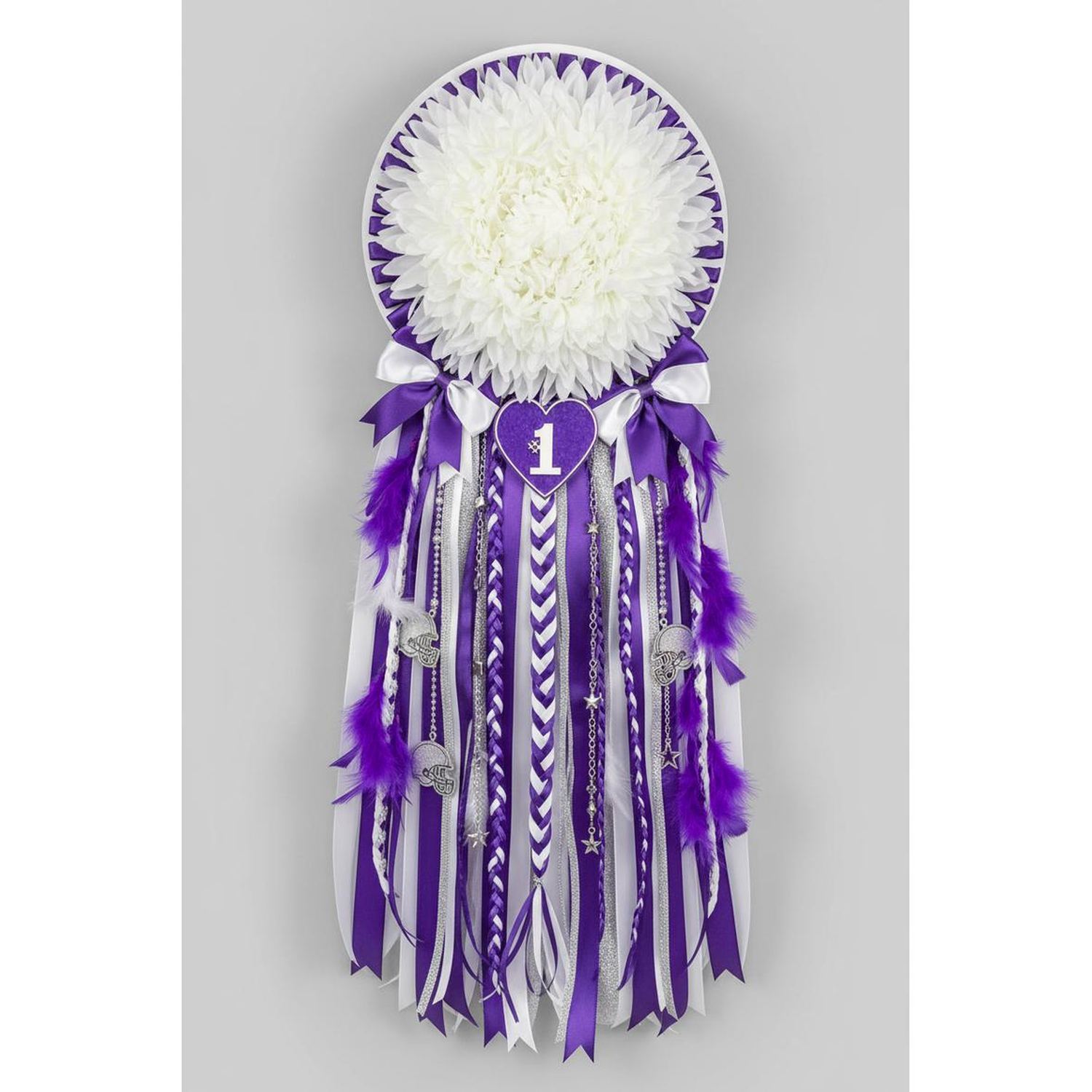 #1 Heart Charm: Purple/White