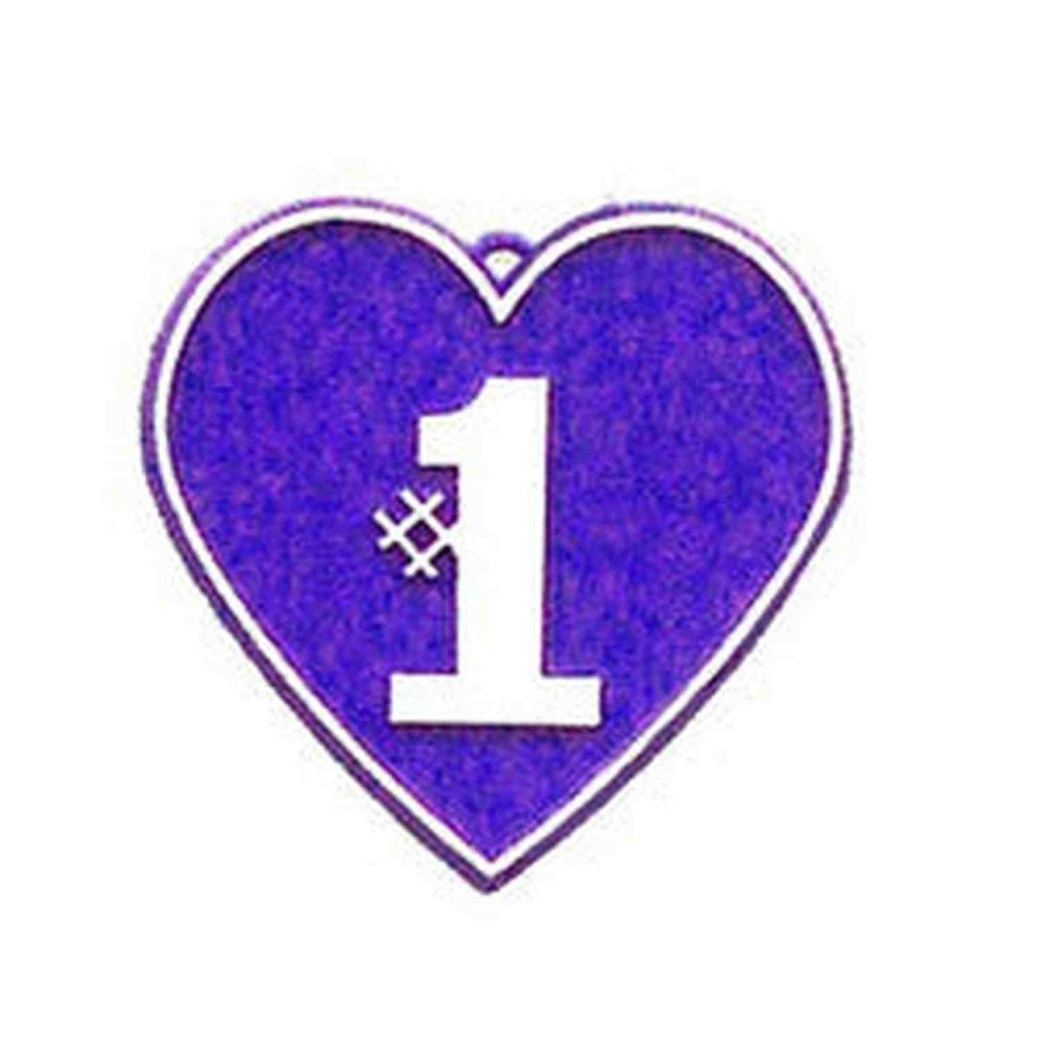 #1 Heart Charm: Purple/White