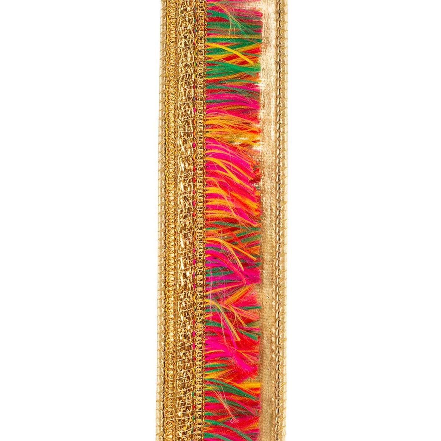 1 inch Multi Fringe Trimming Ribbon: Gold (5 Yards)