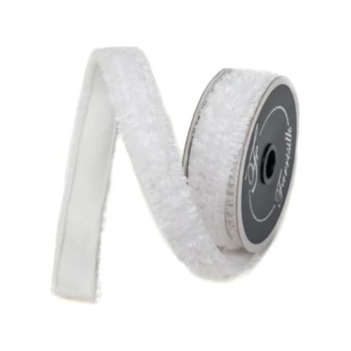 1" Plush Chenille Ribbon: White (10 Yards)