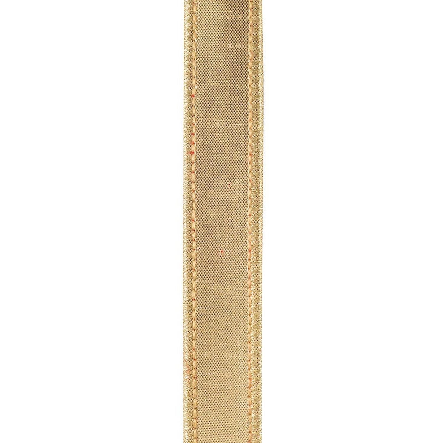 1" Two Tone Velvet Ribbon: Red/Gold (5 Yards)