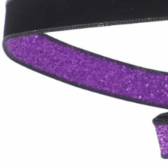 1" Velvet Fusion Ribbon: Black/Purple (10 Yards)