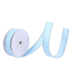 1" Velvet Luster Wired Ribbon: Baby Blue (10 Yards)