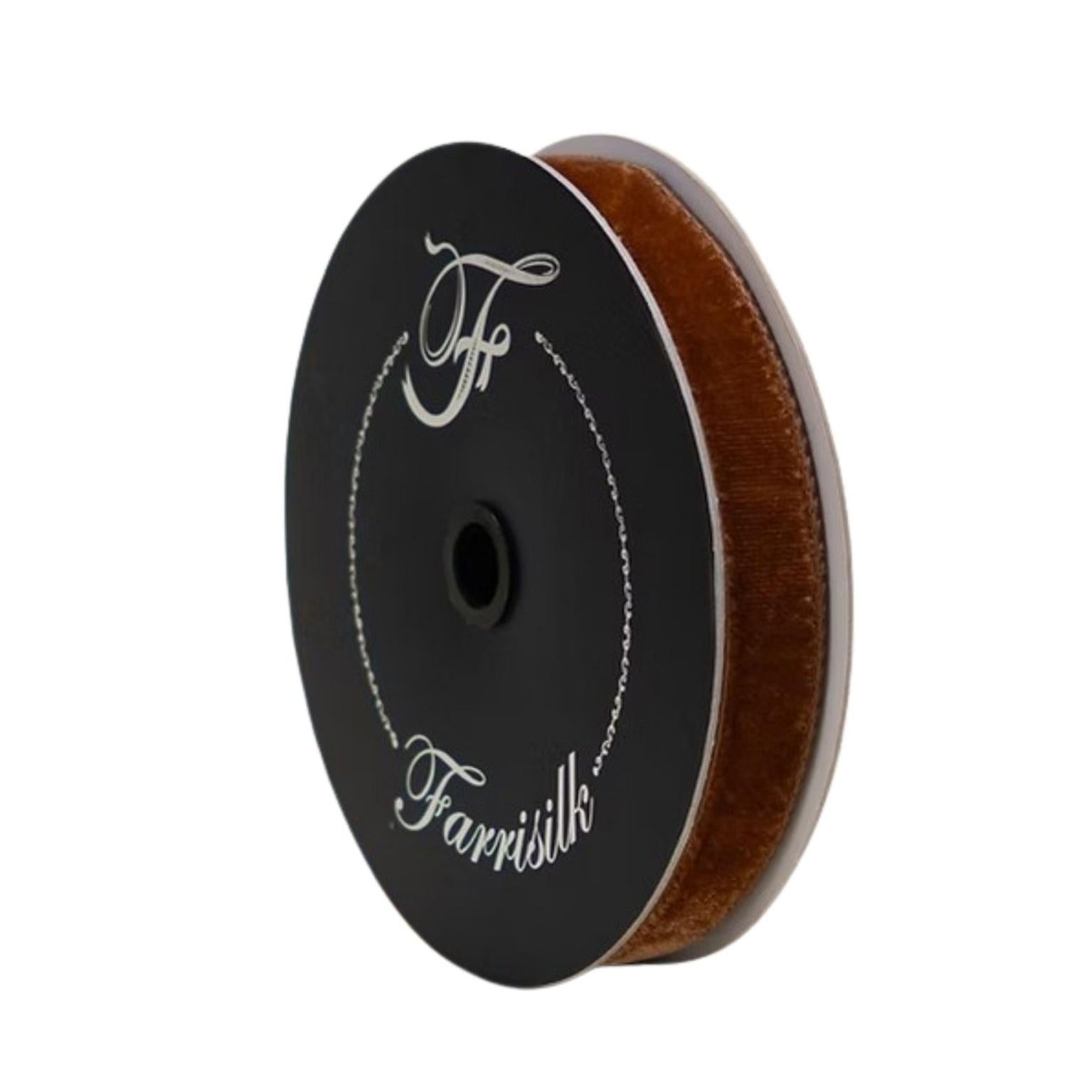 1" Velvet Ribbon: Pecan (10 Yards)