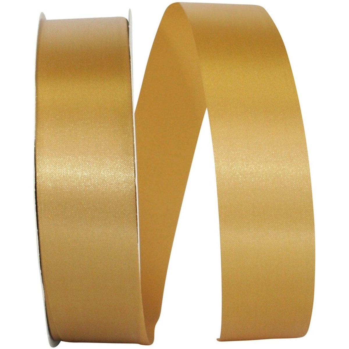 1.38in Satin Supreme Non-Wired Ribbon: Antique Gold (100 Yards)
