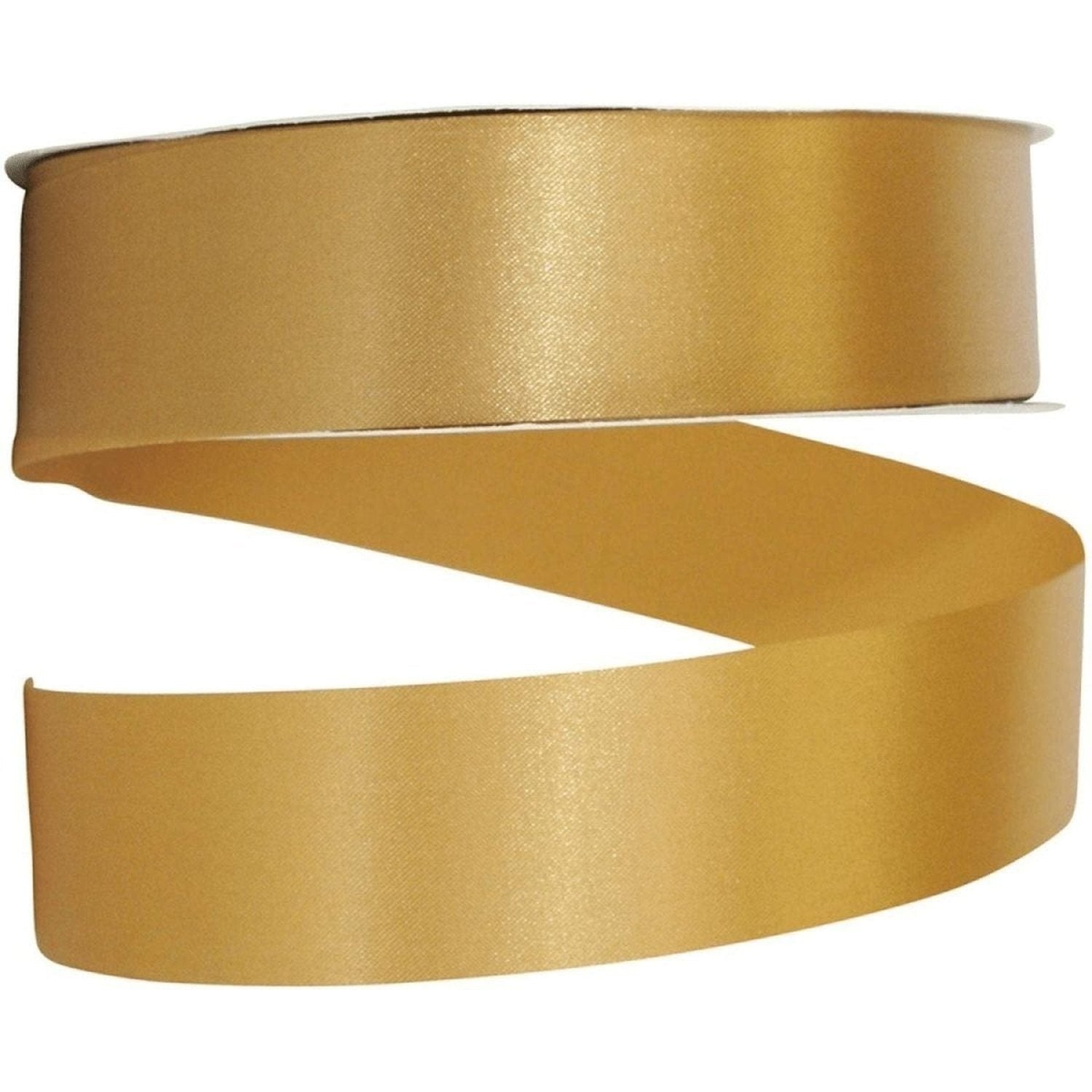 1.38in Satin Supreme Non-Wired Ribbon: Antique Gold (100 Yards)