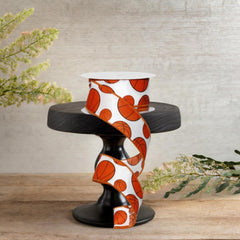 1.5" Basketball Ribbon: Orange & Black (10 Yards)