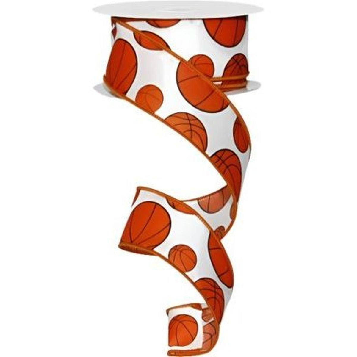1.5" Basketball Ribbon: Orange & Black (10 Yards)