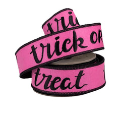 1.5" Felt Trick or Treat Ribbon: Pink (5 Yards)