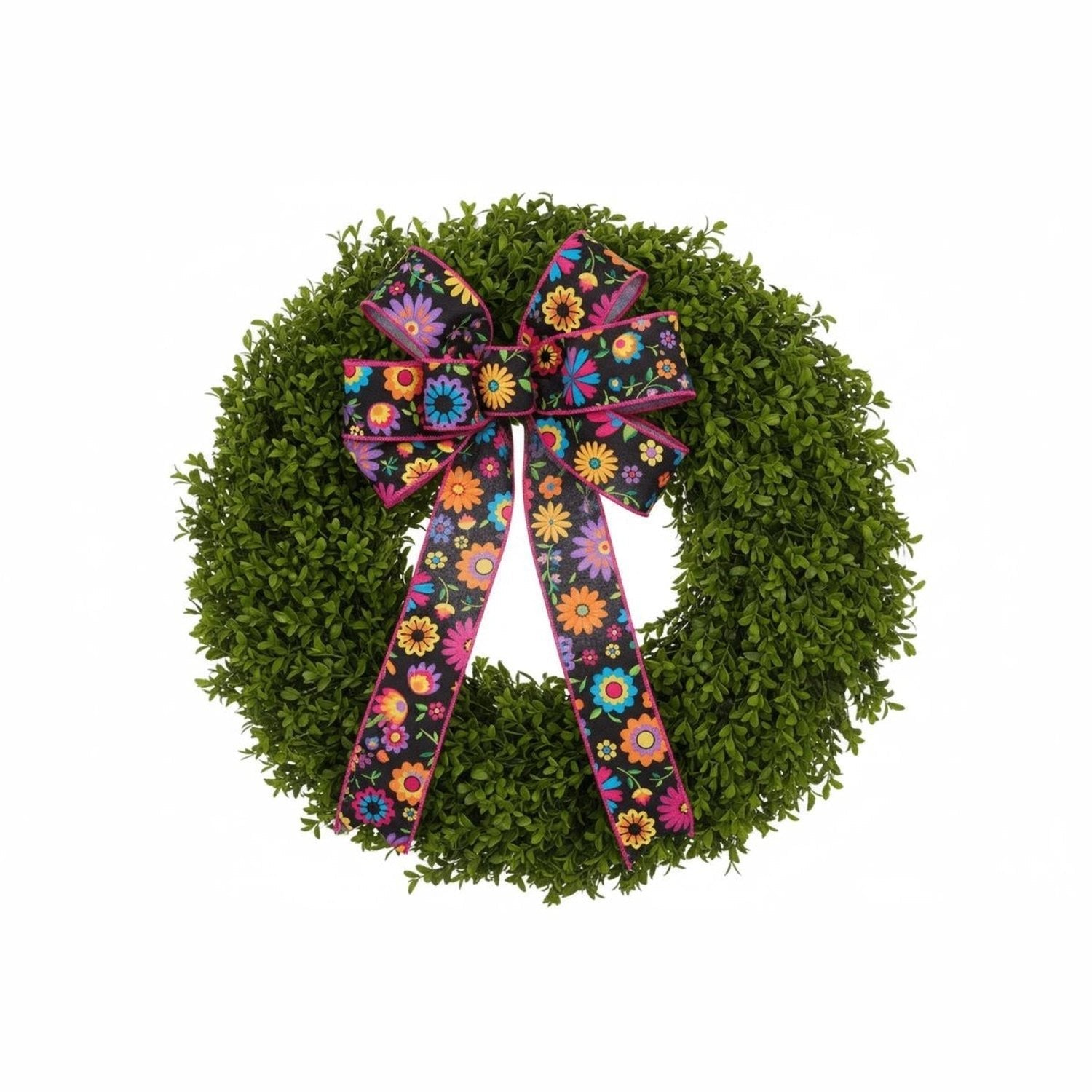 1.5" Fiesta Florals Ribbon: Black (10 Yards)