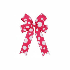 1.5" Giant Three Size Polka Dot Ribbon: Hot Pink & White (10 Yards)
