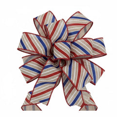 1.5" Glitter Multi Diagonal Stripe Ribbon: Natural (10 Yards)