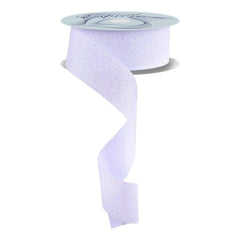 1.5" Glitter on Fabric Ribbon: Iridescent White (25 Yards)