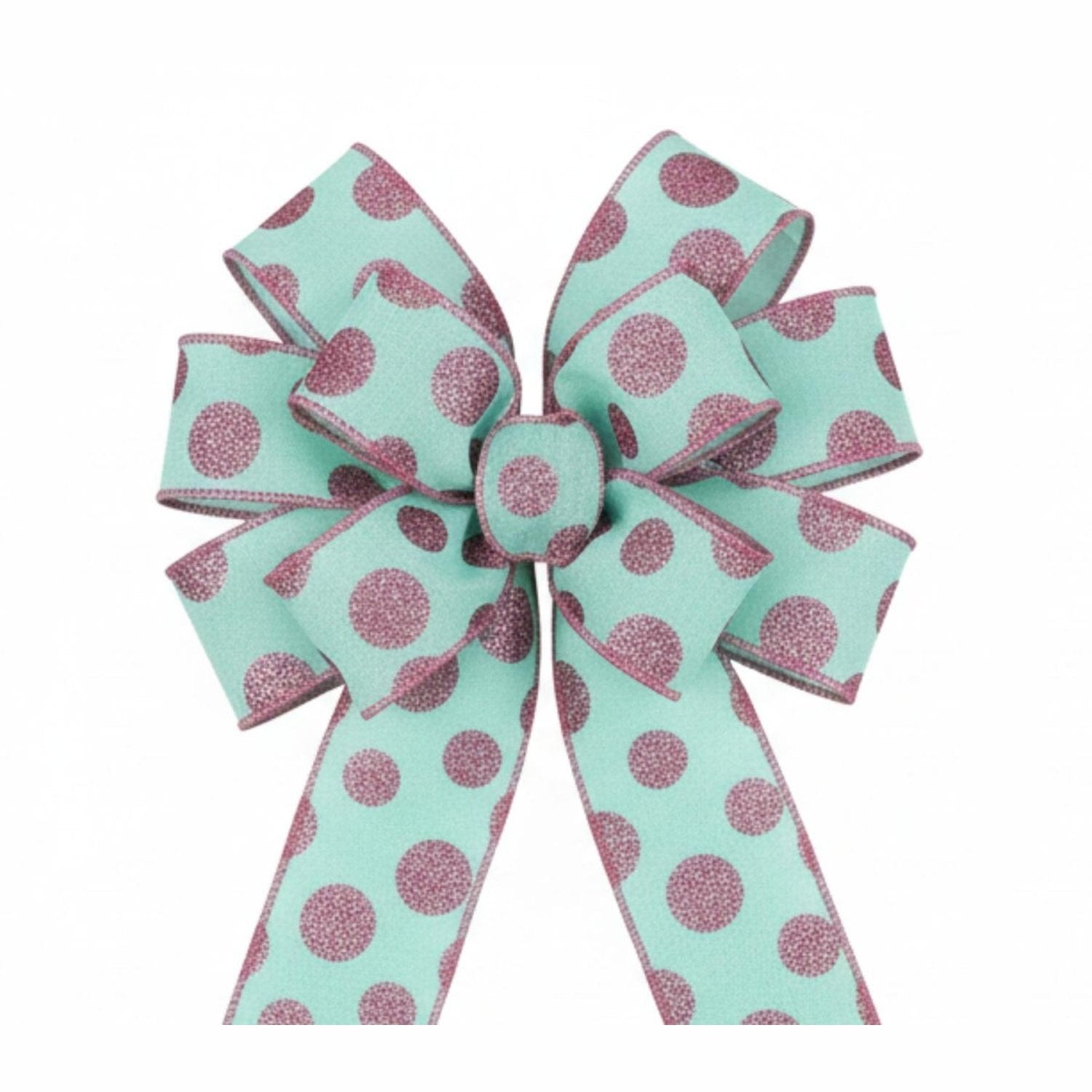 1.5" Glitter Polka Dot Ribbon: Mint Green (10 Yards)