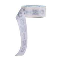 1.5" Homecoming Ribbon: Ivory/Silver (100 Feet)