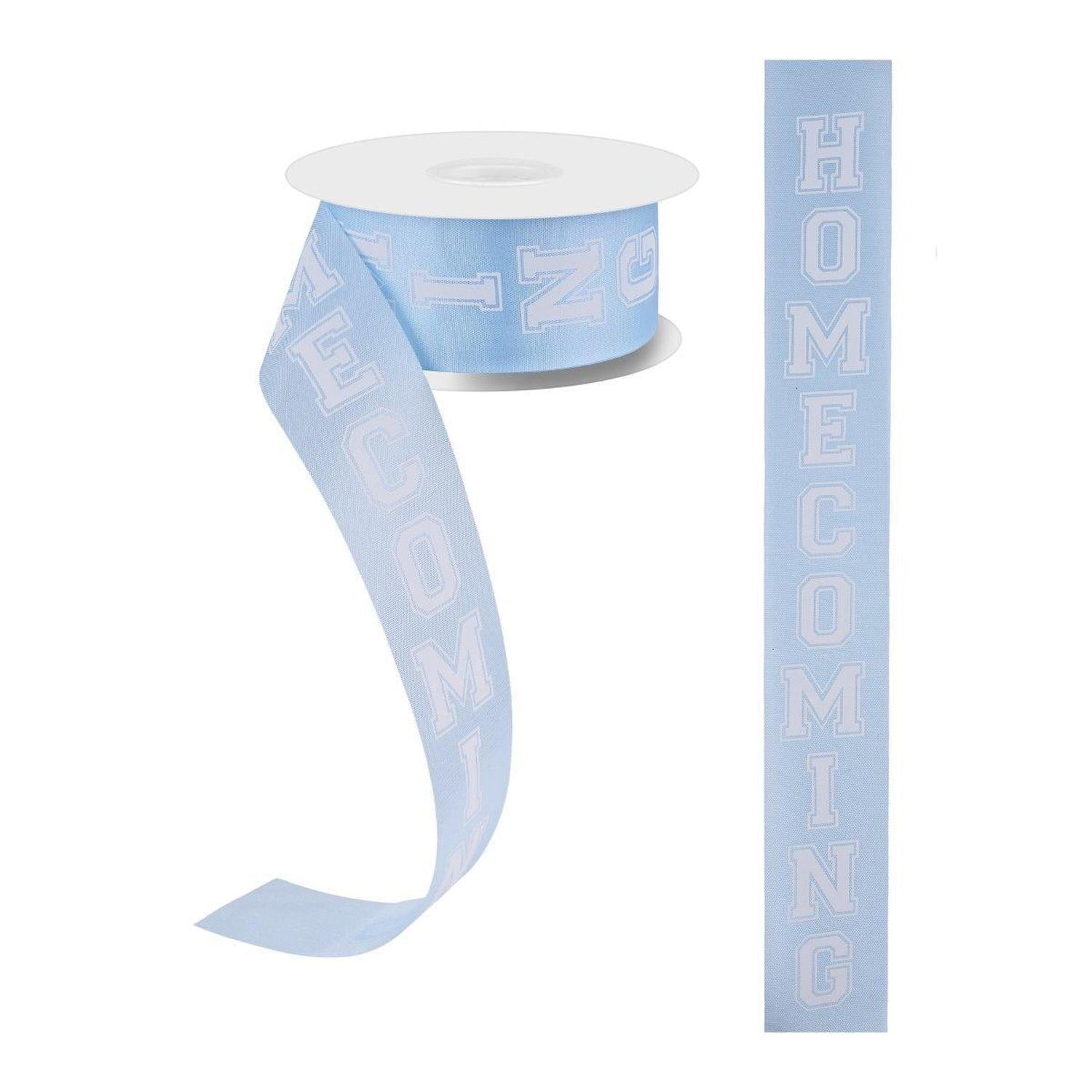 1.5" Homecoming Ribbon: Light Blue/White (100 Feet)