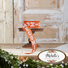 1.5" Homecoming Ribbon: Orange/White (100 Feet)
