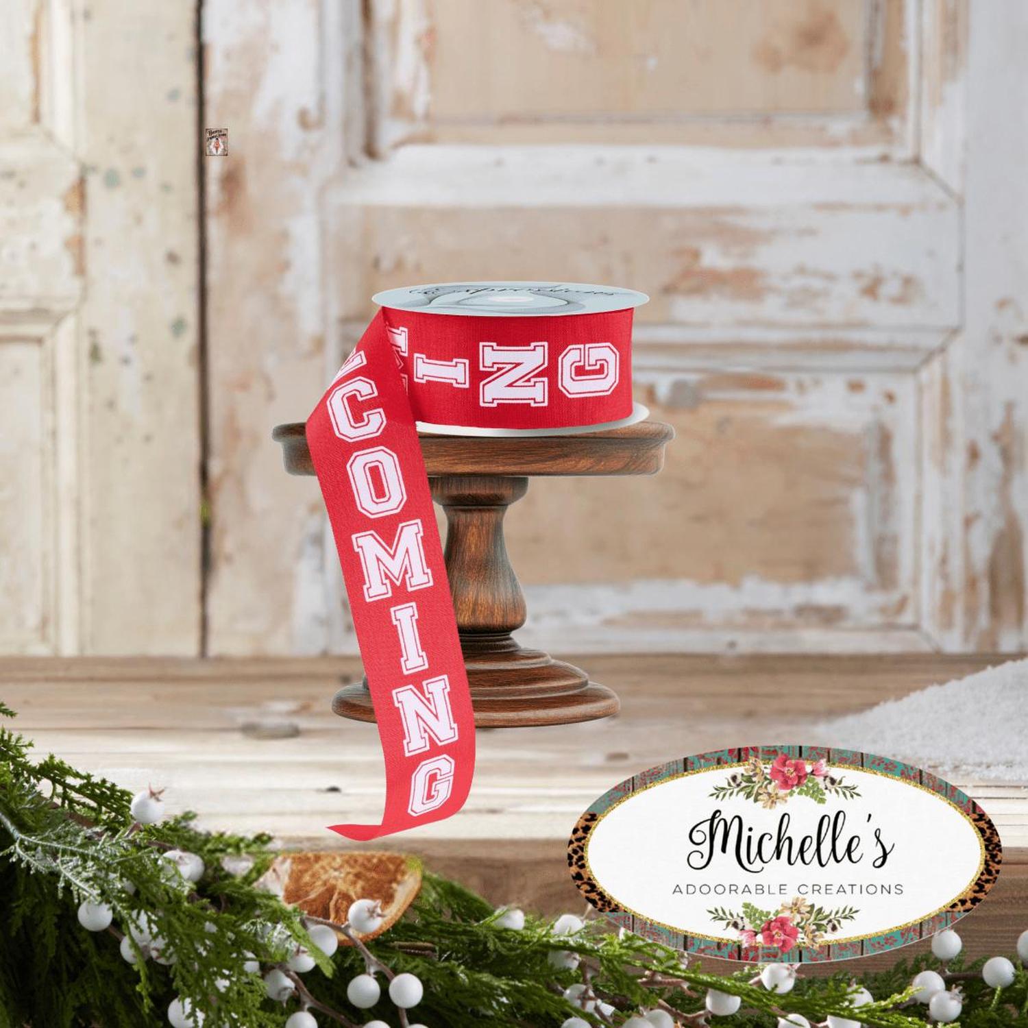 1.5" Homecoming Ribbon: Red/White (100 Feet)
