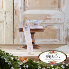 1.5" Homecoming Ribbon: White/Gold (100 Feet)