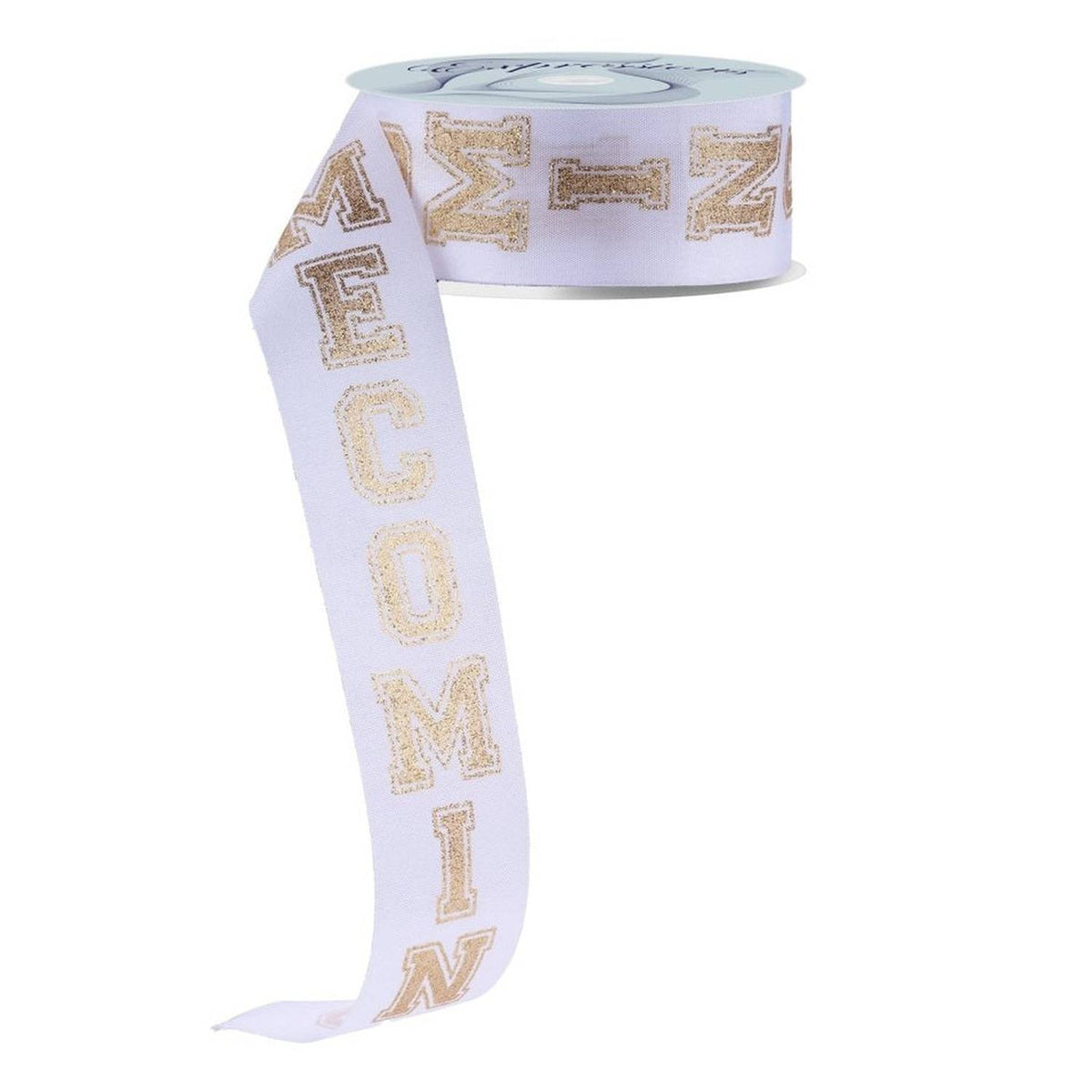 1.5" Homecoming Ribbon: White/Gold (100 Feet)