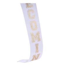 1.5" Homecoming Ribbon: White/Gold (100 Feet)