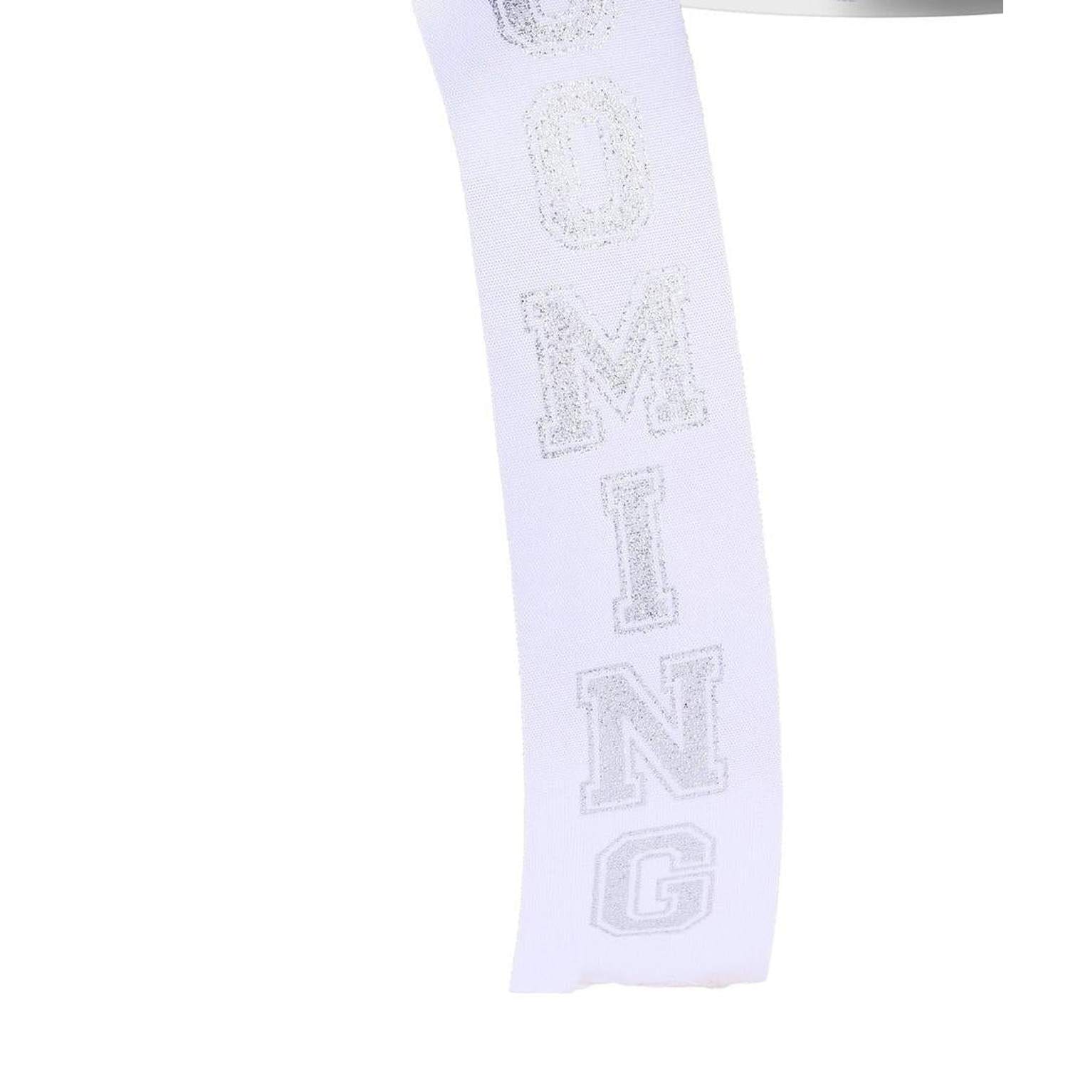 1.5" Homecoming Ribbon: White/Silver (100 Feet)