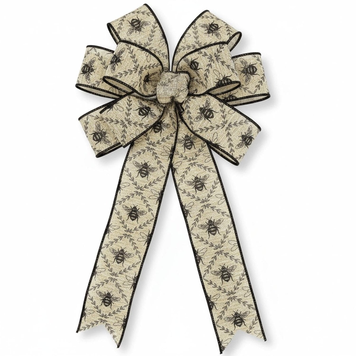 1.5" Honey Bee Trellis On Metallic Ribbon: Gold (10 Yards)