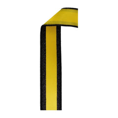 1.5 in Vertical Stripe Glitter Fused Ribbon: Black & Yellow