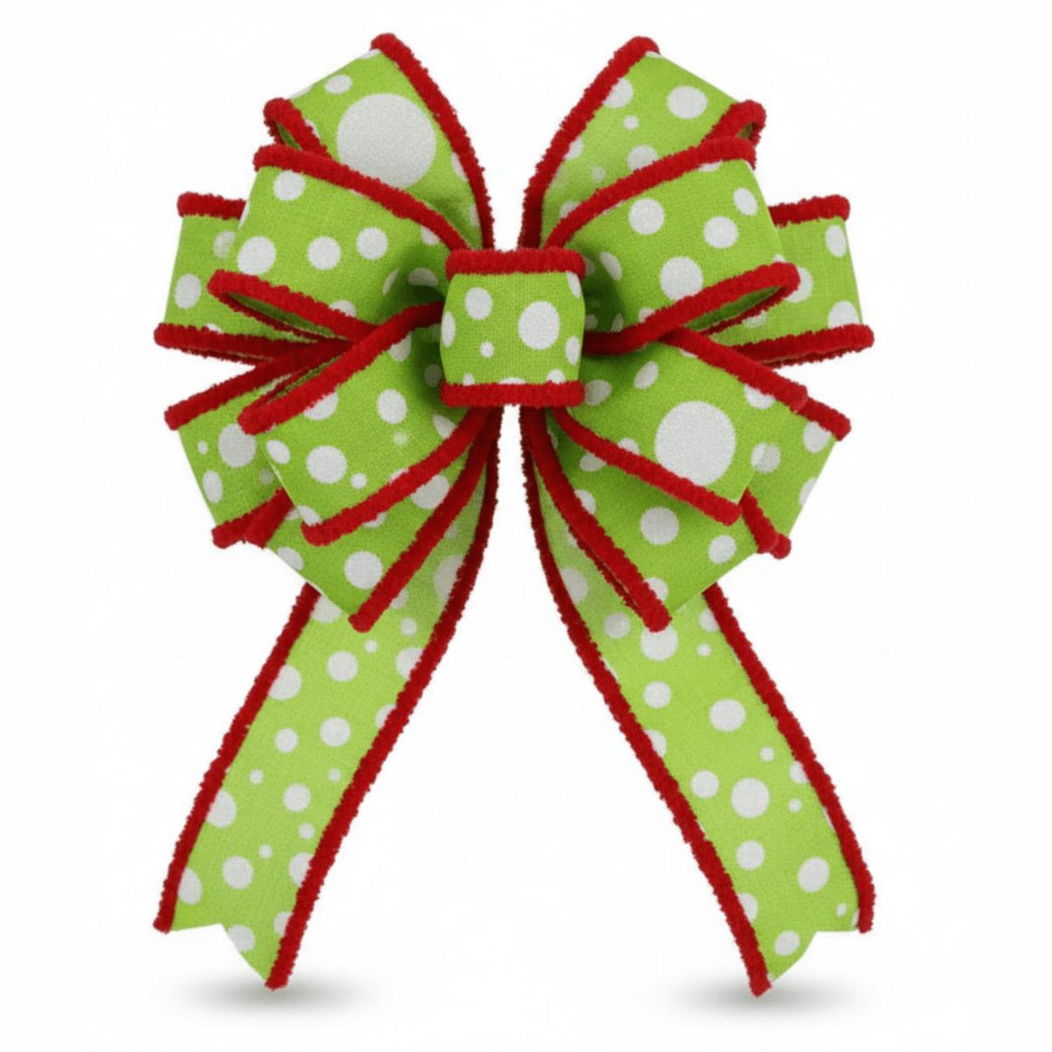 1.5" Irregular Dots Drift Ribbon: Lime (10 Yards)