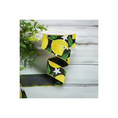 1.5" Lemon on Royal Ribbon: Black (10 Yards)