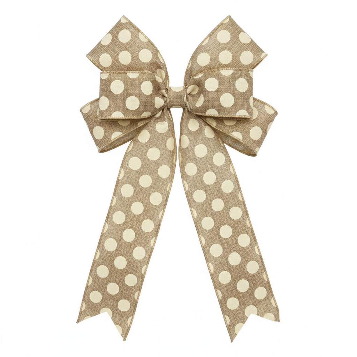 1.5" Medium Dots Ribbon: Beige (10 Yards)