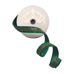 1" Metallic Dupion Duchess Jewel Ribbon: Emerald (5 Yards)