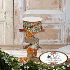 1.5" Pumpkin Foliage Ribbon: Light Natural (10 Yards)