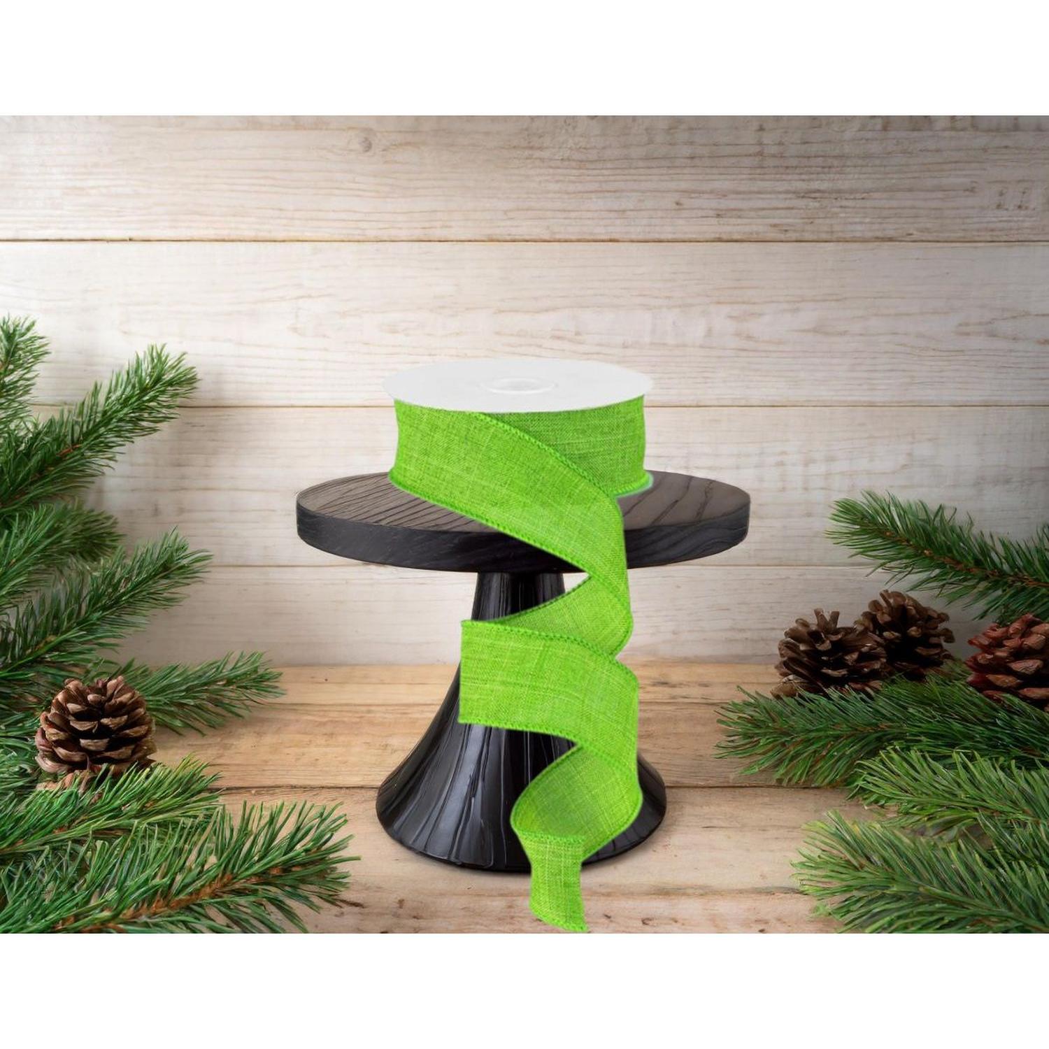 1.5" Royal Burlap Ribbon: Fresh Green  (10 Yards)