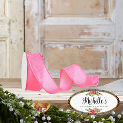 1.5" Royal Burlap Ribbon: Pink  (10 Yards)