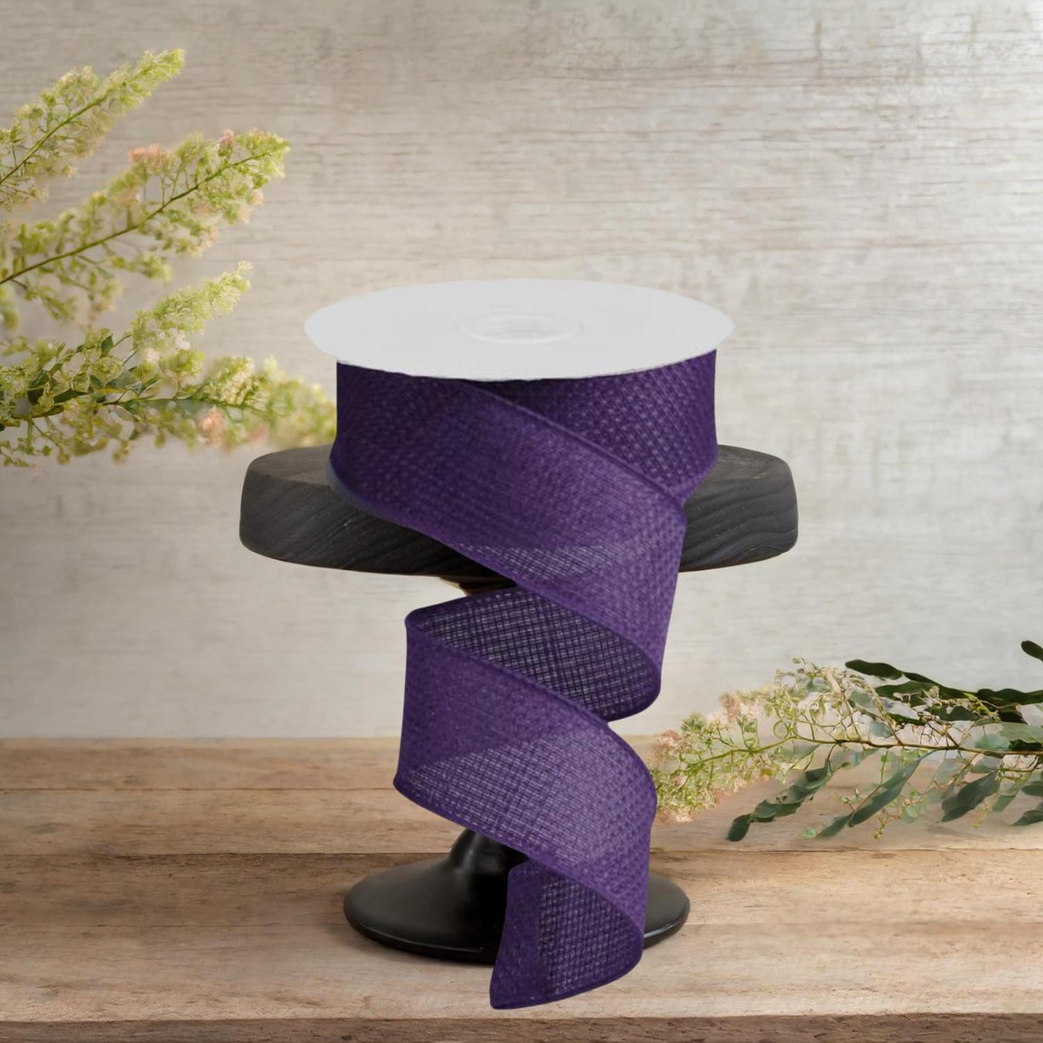 1.5" Royal Burlap Ribbon: Purple  (10 Yards)